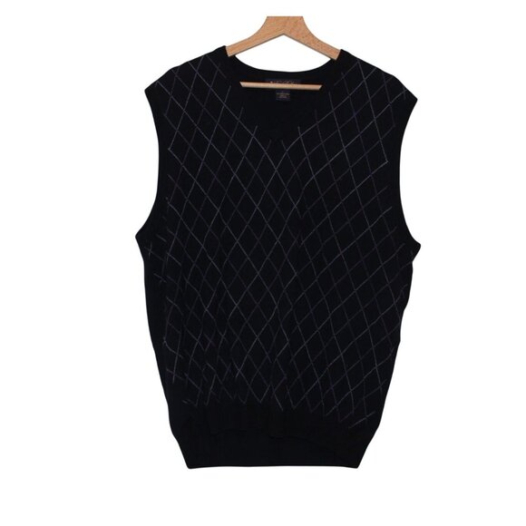 Brooks Brothers Other - Brooks Brothers Mens Argyle Sleeveless Sweater Vest L 100% Merino Wool Blue